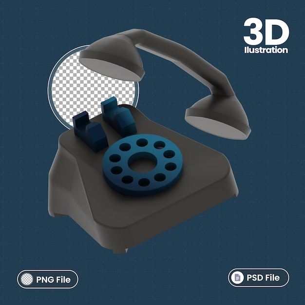 Business telephone Icon 3d illustration