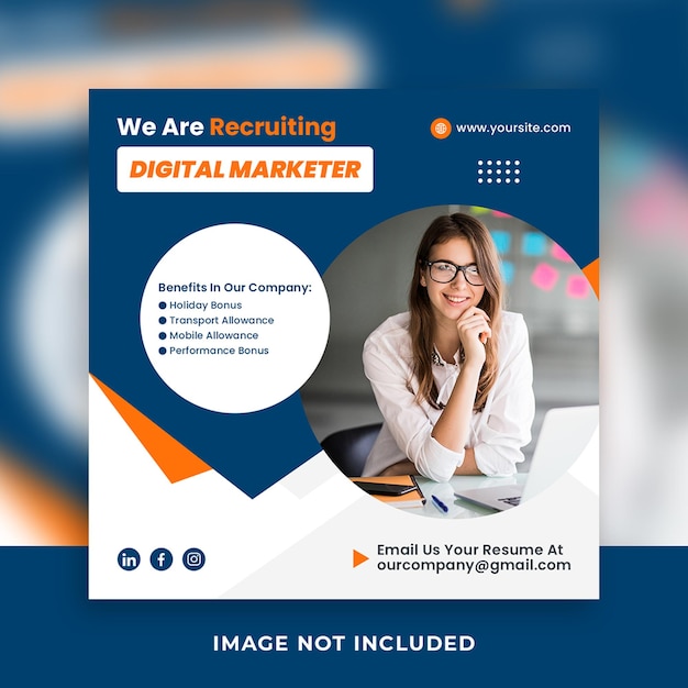 business we are hiring employee job social media banner post template