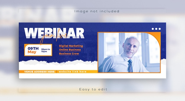 PSD business webinar facebook cover and web banner template design