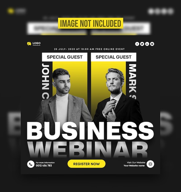 business webinar social media post or banner template