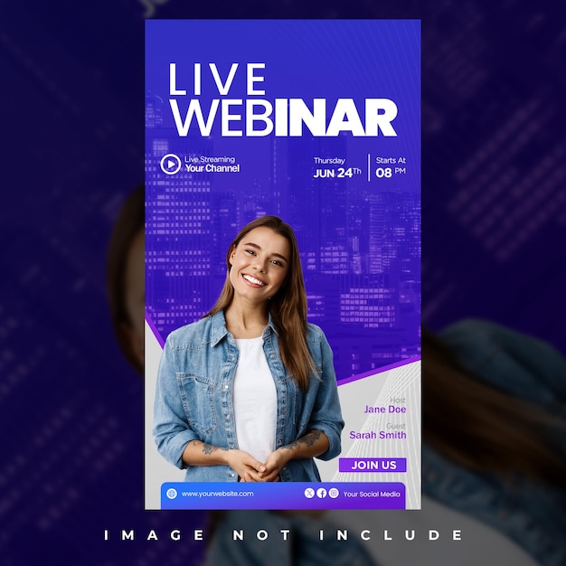 Business webinar social media template or Instagram story