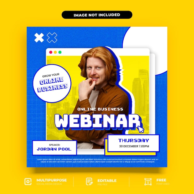 Business webinar social media template