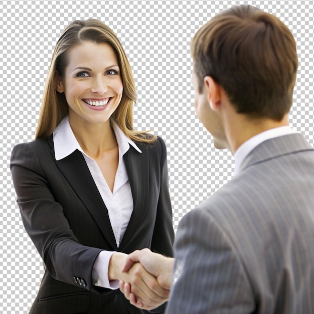 business woman shake hand