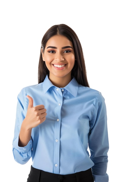 PSD business woman smiling and showing thumbs upbusiness approvaltransparent backgroundpngclipart