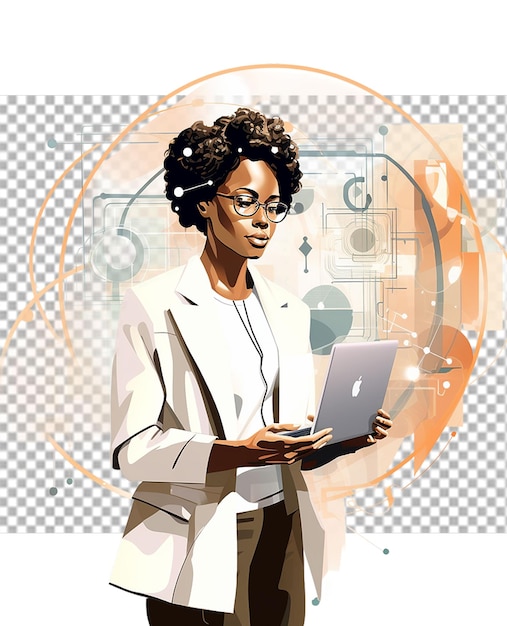 business women on transparent background