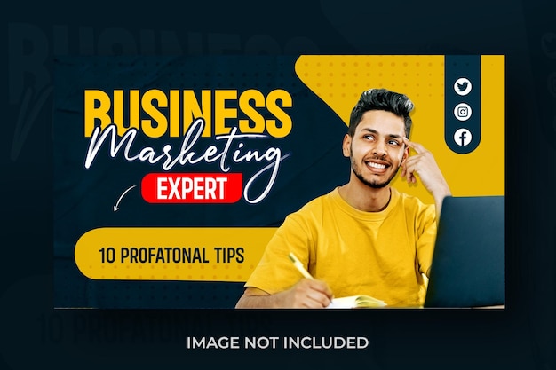 business youtube thumbnail design template