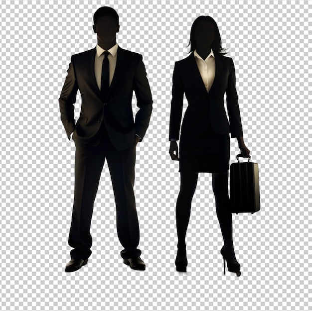 businessman and businesswoman silhouette