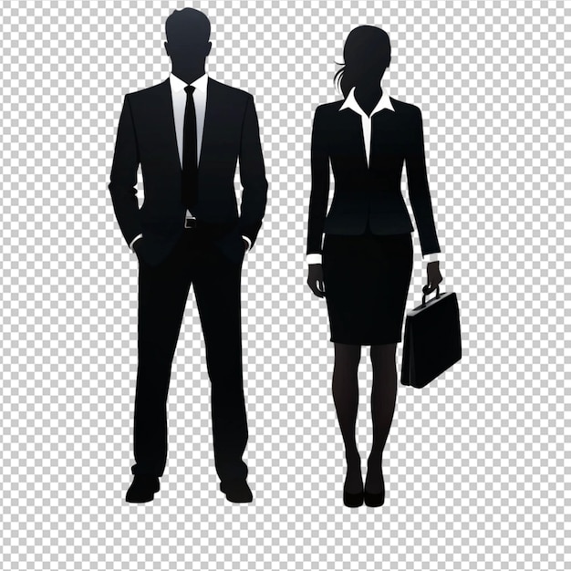 businessman and businesswoman silhouette