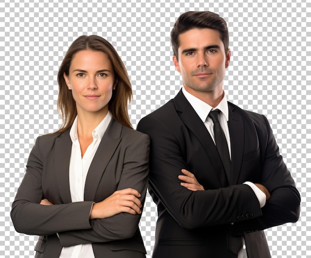 Businessman And Businesswoman Team Isolated on Transparent Background