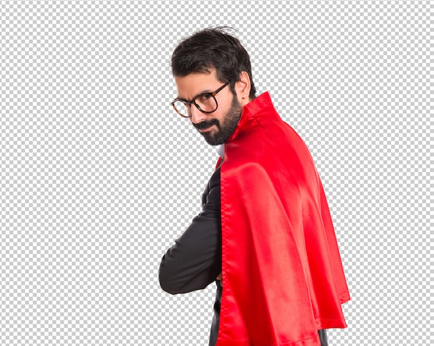 PSD businessman dressed like superhero