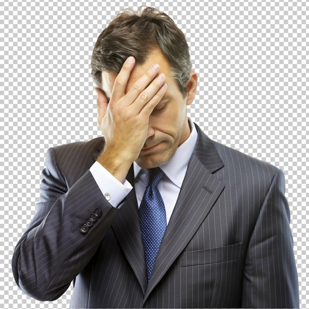 Businessman Facepalm Isolated on Transparent Background