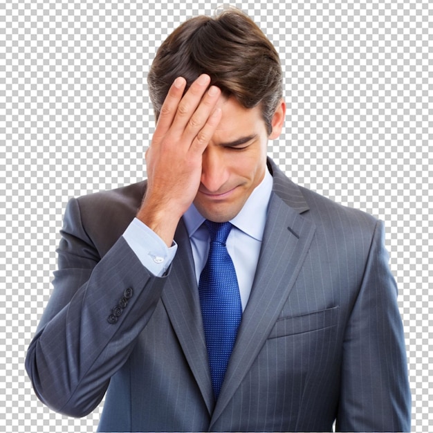 Businessman Facepalm Isolated on Transparent Background