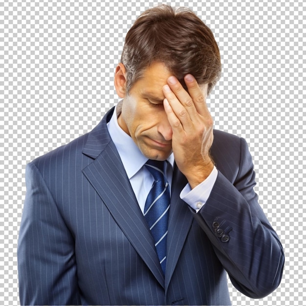 Businessman Facepalm Isolated on Transparent Background