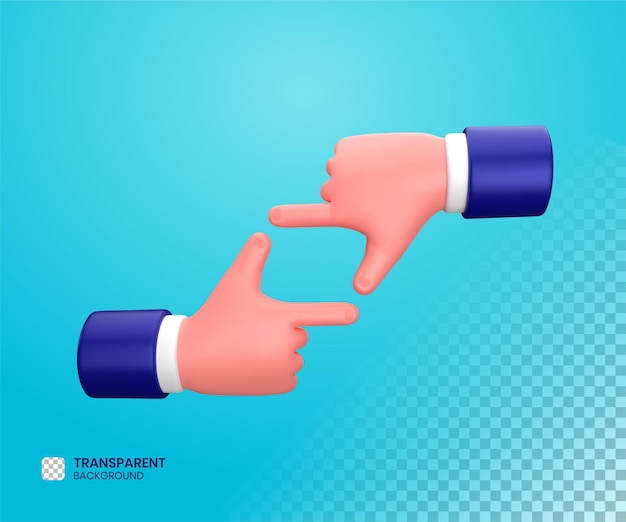 Businessman frame fingers gesture sign 3d illustration