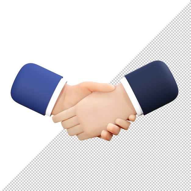 Businessman hands shaking Business agreement concept 3D illustration rendering Has clipping path for easy to use