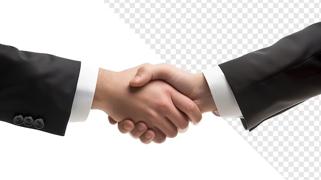 PSD businessman handshake concept on white backdrop