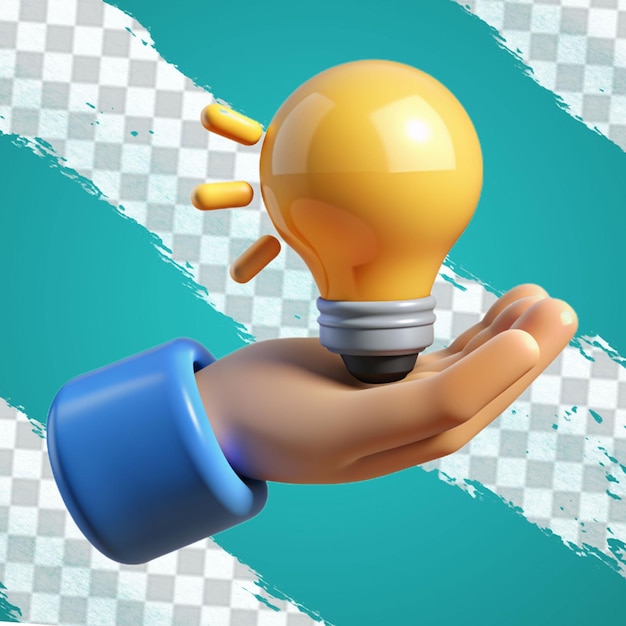 businessman holding yellow lightbulb