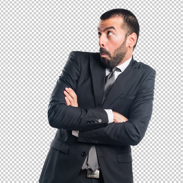 Businessman making unimportant gesture