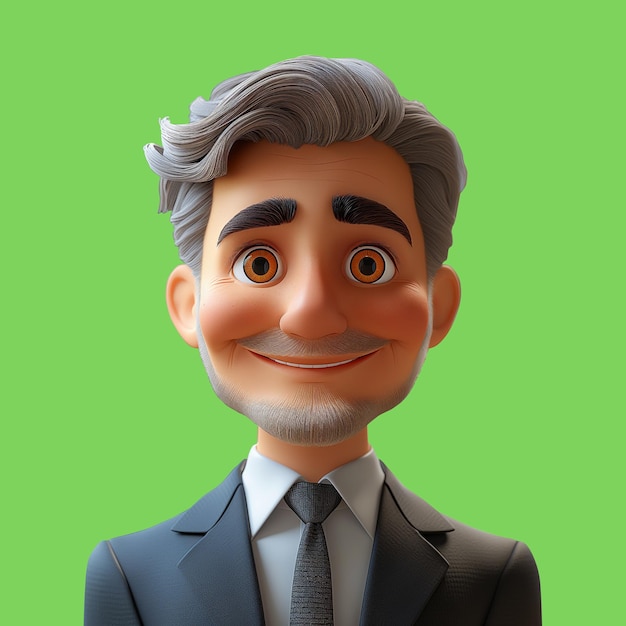 Businessman suit avatar 3d cartoon