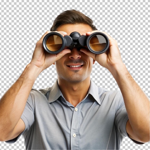 PSD businessman using binoculars