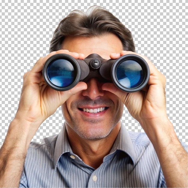 PSD businessman using binoculars