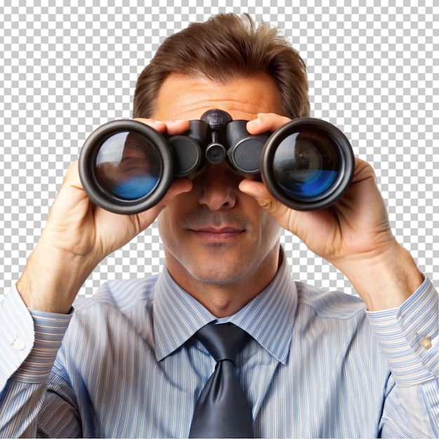 businessman using binoculars