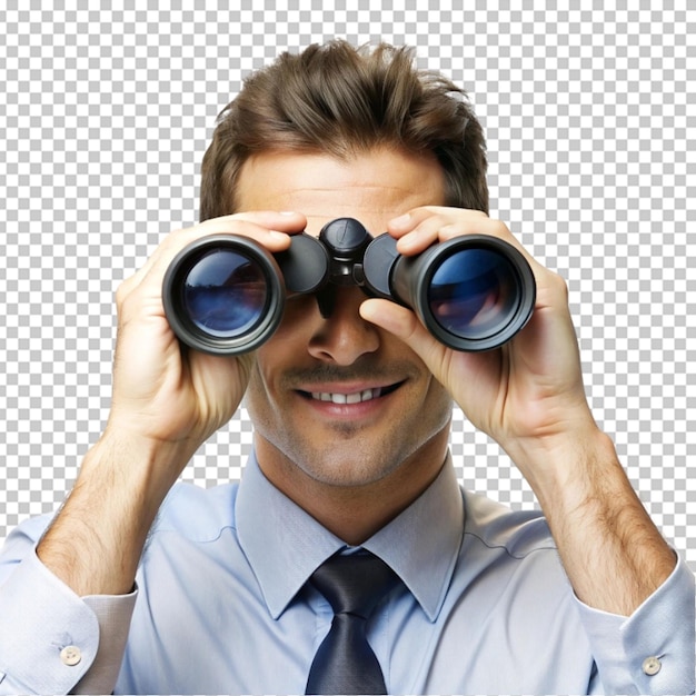 businessman using binoculars