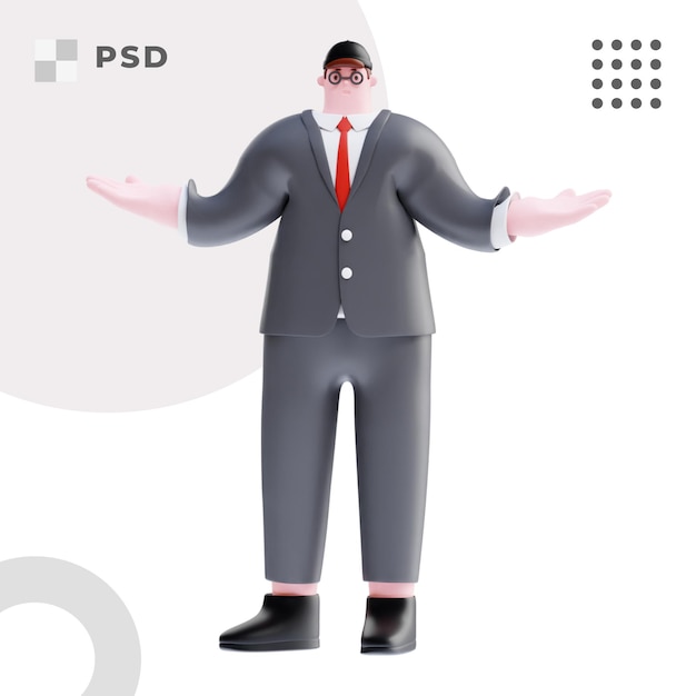 Businessman with wide open arms