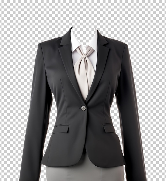 PSD businesswoman attire mockup for portrait id passport isolated on transparent background