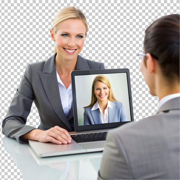 PSD businesswoman on a video call