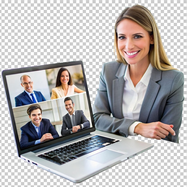 PSD businesswoman on a video call