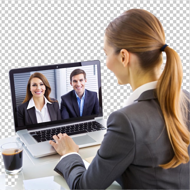 PSD businesswoman on a video call