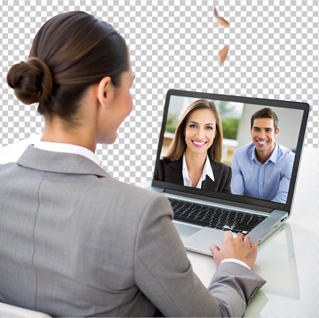 PSD businesswoman on a video call