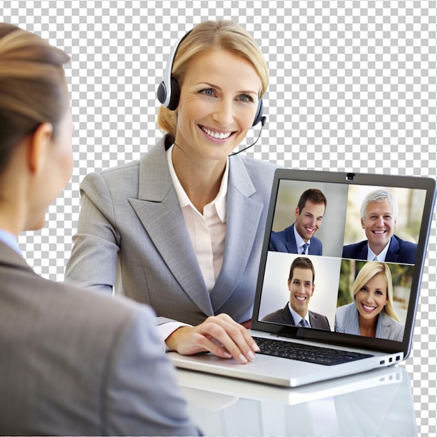 PSD businesswoman on a video call