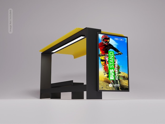 Busstop, shelter banner mockup