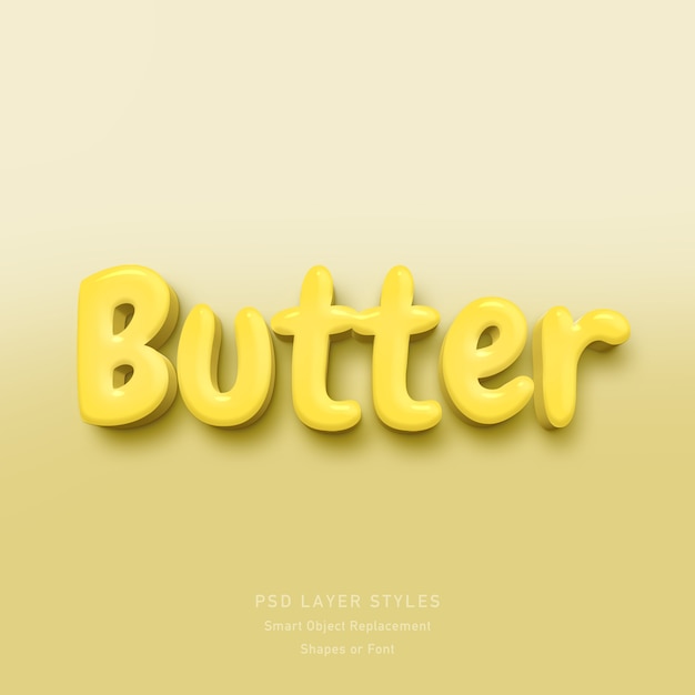 Butter 3D Text Style Effect PSD