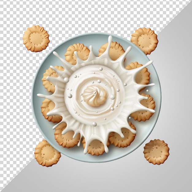 butter cookies with milk splashes png