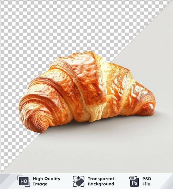 Butter croissant isolated on transparent background psd