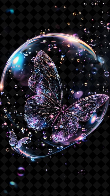 a butterfly in a bubble with the words butterfly on it