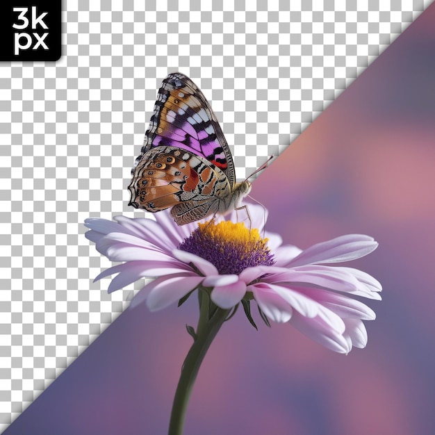 a butterfly on a flower and a photo of a butterfly