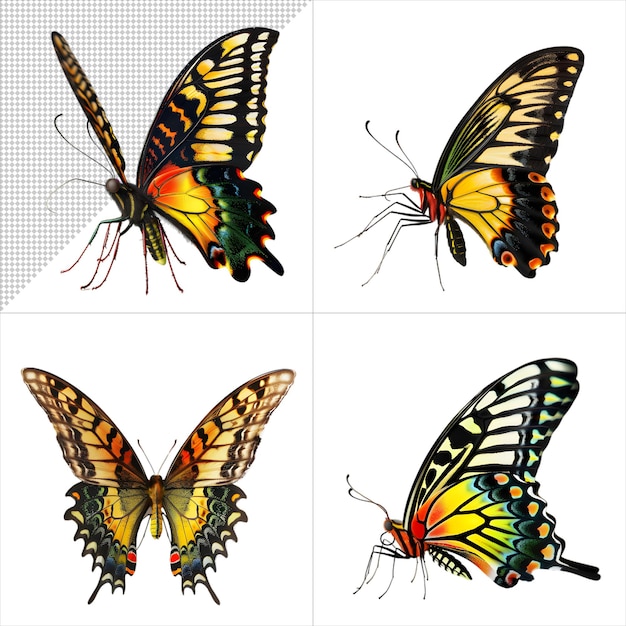 PSD butterfly illustration pack without background