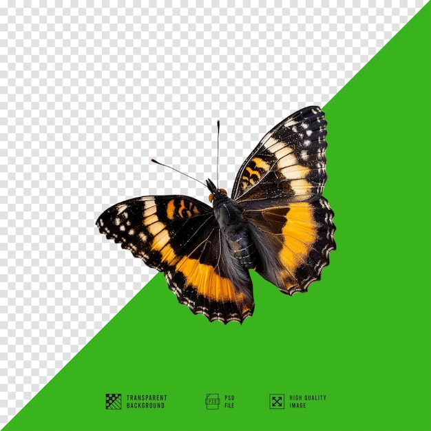 a butterfly is shown on a green background