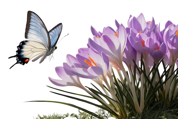 PSD butterfly sitting on blooming flower