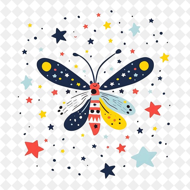 a butterfly and a star on the background of the stars