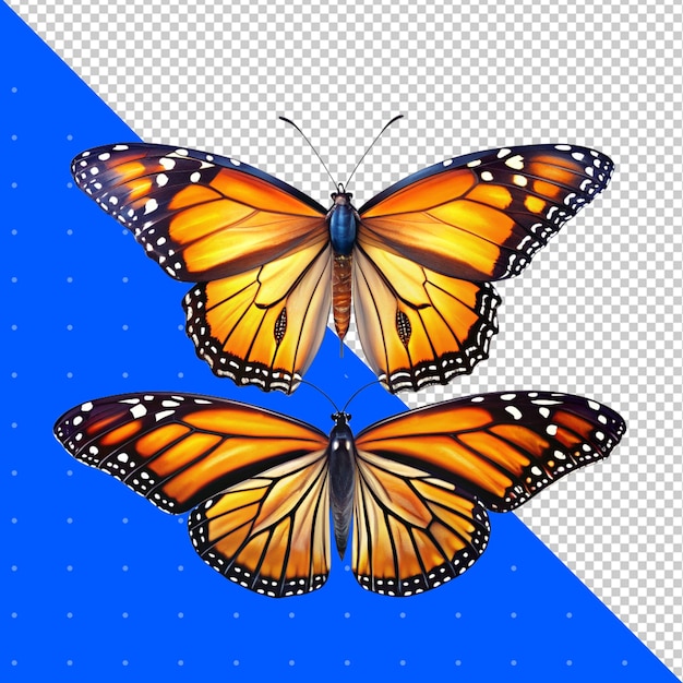 a butterfly that is on a blue background