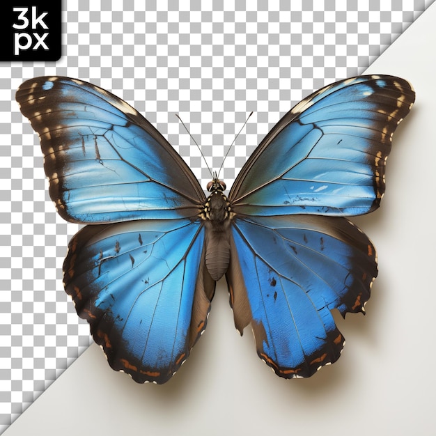 a butterfly with a blue butterfly on its back