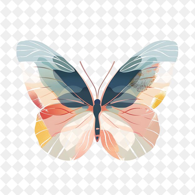 PSD a butterfly with a colorful wings on a white background