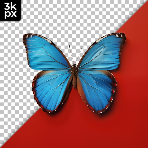 PSD a butterfly with a red background with the letters x px x x h