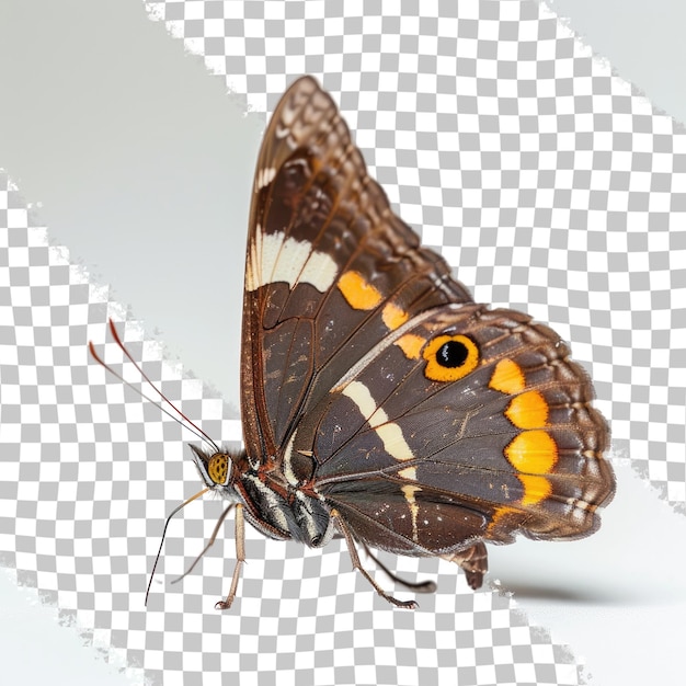 a butterfly with a yellow eye and a black and white background