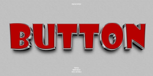 Button 3D editable text effect